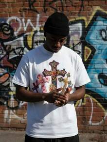 ART OF GOD ON DISPLAY, Custom Graphic Tees For Men - Men's Tees. Casual And Stylish Summer Short-Sleeve Tees Made Of 100% Cotton - 白色 6 - 查看 2