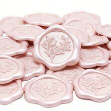 25pcs/Pack Eucalyptus Pattern Wax Seal Stickers, Self-Adhesive Envelope Sealing Stickers Suitable For Wedding, Party, Birthday, Christmas - 25 PCS - Eucalyptus - View 2