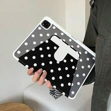 Minimalist Solid Black Polka Dot Rotatable Flat Protective Case Suitable Compatible With Apple IPad 11th Generation Tablet, IPad Pro 2025 New Model, Cute 10th Generation IPad Air 7/6 With Pencil Slot, Anti-Bending 11-Inch Tablet Protective Cover For Girls - Black - View 8