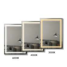 jjuyEspeo Rectangular con Luz LED 3 Tonos 50x70  Iluminacion Austable Diseño Moderno Ideal para Baño o Tocadorespejo para baño - Plateado - Ver 6