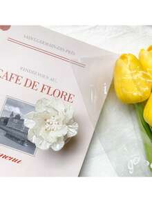 优雅简约3D白色珍珠玫瑰花手机支架，可扩展桌面支架 - 彩色 - 查看 6