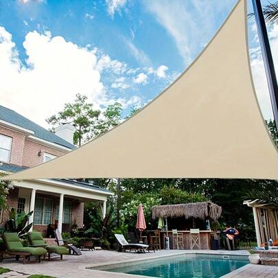 Extra Large Triangle Outdoor Sun Shade - Durable UV-Resistant, Foldable Easy Installation, Thickened Outdoor Sun Shade Suitable For Patio, Balcony, Outdoor Camping, Swimming Pool, Large Patio, Garden, Balcony And Yard - Sturdy Frame Easy Installation - High Quality Sun Shade, Wear-Resistant And Fade-Resistant, Triangle Outdoor Sun Shade, Swimming Pool Sun Shade, Yard Sun Shade, Garden Sun Shade
