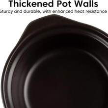 Clay Pot For Cooking With Lid 1.9 Quart Ceramic Cooking Pot Ceramic Cookware Heat-Resistant Casserole Dish With Lid Korean Stone Pot Cookware For Cooking Hot Pot Soup Meat Rice - Black - View 4