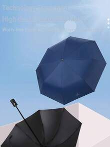 1pc Automatic Umbrella, Thick & Large Folding Umbrella, Dual Use Sunshade & Rain Umbrella, UV Protection For Women & Students - As Shown - View 4