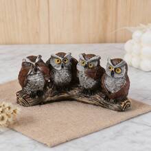 1 szt. Wiosenna dekoracja ogrodowa z żywicy w kształcie sowy, 4 oryginalne, na stół w sezonie weselnym, drobny upominek świąteczny - kolor - Zobacz 6
