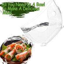 1/2/3pcs Rice Paper Bowls With Side Holders, 6pcs Rice Paper Packaging Trays, Foldable Stands, Spring Roll Making Tools, Plastic Grid Trays, Summer Wrap Making Supplies - Multicolor - View 3