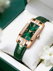 1件/套 复古风格超薄学生手表，小表盘，精致女士腕表，真皮石英表 - 彩色 - 查看 5