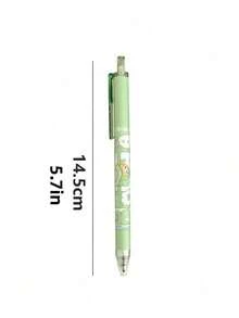 6pcs Cute Frog Designed Ballpoint Pens, High-Quality Matcha Green Student Stationery 0.5mm Black Ink Smooth Writing Pens - Matcha Frog Ballpoint Pen - View 4