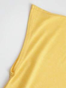 Colorful V-Neck Cotton Blend Tank Top Women Casual Sleeveless Soft Stretchy,Soft Everyday Vest Top,Best Selling V-Neck Camisole Cotton Blend Tank Women's Basic Staple Top - 黃色 - 查看 5