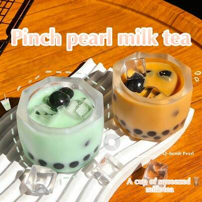 Handmade Pearl Milk Tea Squishy, Highly Attractive Stress Relief Toy, Milk Tea Cup Squeeze, Creamy Texture, Stress Relief, Emotion Soothing, Gift, Holiday Gift, Birthday Gift, Perfect Gift