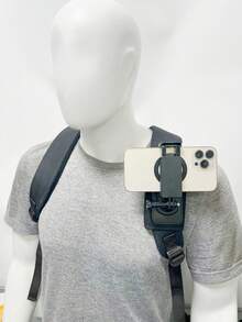 Sports Camera Accessories Backpack Clip, Double Shoulder Strap Holder - Black - View 4