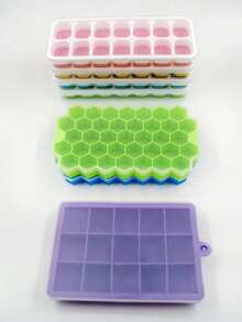 1pc Silicone Ice Cube Tray With Removable Lid Stackable Ice Mold For Baby Food Cocktails Coffee Summer Drinks Fits Stainless Steel Cups Kitchen Utensils - Multicolor - View 9