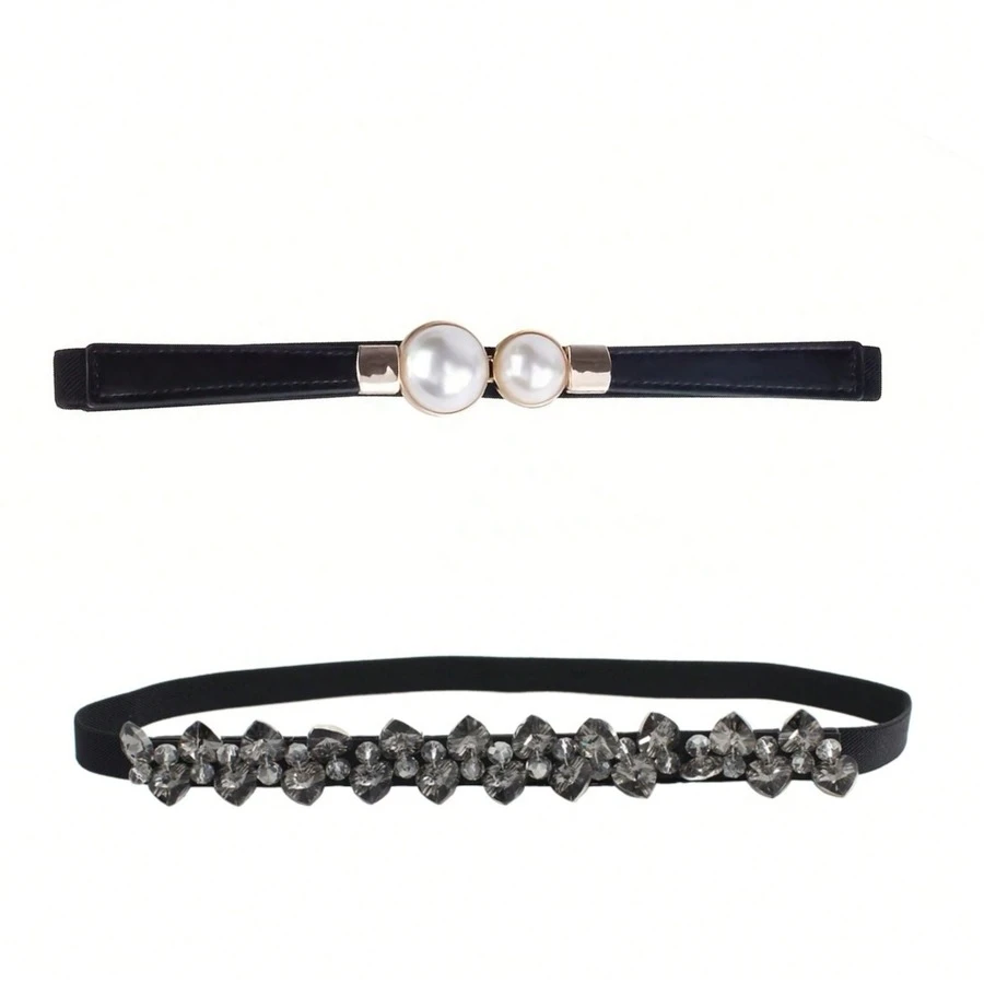 时尚水钻+珍珠按扣套装，休闲百搭牛仔裤按扣组合 GM113-黑色+GM013-黑色 - 黑色 - 查看 1