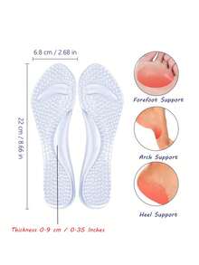 Women's Silicone High Heel Insoles, Anti-Slip, Suitable For Women's High Heels And Men's Sneakers, Applicable For Summer, Back To School, Boots And Other Occasions, Suitable For Outdoor, Sports, Travel, Home, Office, School And Other Scenarios - Transparent - View 4