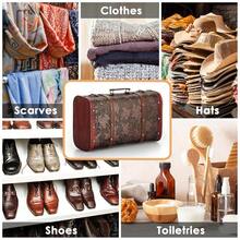 ELLDOO Vintage Wooden Storage Chest, Portable Decorative Luggage Suitcase With Grape Pattern, Pirate Treasure Keepsakes Box For Gifts, Decor And Travel - 葡萄圖案 - 查看 5