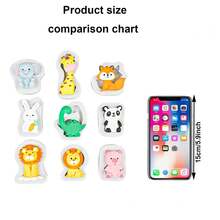 Khuôn làm bánh sô cô la fondant hình động vật hoạt hình bằng nhựa silicon mềm - Màu be - Xem 4