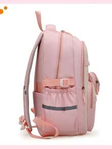 New Lightweight Ergonomic Backpack, Large Capacity Casual Schoolbag For Students - Pink - View 6