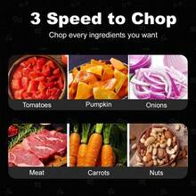 SPZTJK Food Processor With 2 Bowls For Home And Kitchen Use, 2L Electric Food Chopper Meat Grinder For Meat/Vegetable/Fruits/Nuts With 2 Sets Bi-Level Blade, Meat Grinder, Electric Dough Mixer - Bạc - Xem 3