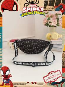 Marvel 1 件漫威官方授权蜘蛛侠图案胸包，可调节肩带斜挎包，拉链封口单肩包，轻便单肩包，非常适合男士/青少年/学生/毕业生/年轻粉丝，是日常/户外/运动/跑步/健身的理想之选！ - 黑色 - 查看 8