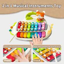 piano xilófono 8 teclas multicolor instrumento musical juguete sensorial educativo para niños - como en la foto - Ver 1