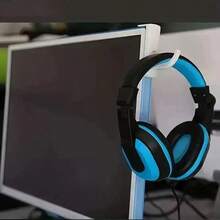 1pc Multi-Functional Black Headphone Hanger Hook, Compatible With Computer Headphones, Headsets, Can Be Installed On Monitor, Desktop PC, Wall, Also Suitable For Gaming Devices Storage. Compact And Sturdy, Stable Support, Space-Saving, Tidy Desktop Storage, Practical Gift, Ideal Accessory For E-Sports And Office Desk Organization. - Black - View 5