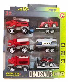 Tendencia3 Trailer Dino Juguete Regalo Camion Tractor Niño Fricción Trailer Dinosaurios RojoCalidad premium - Rojo - Ver 4