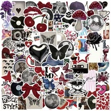 100张Y2K美学暗黑风格贴纸，Y2K市中心贴纸，Y2K礼物，复古贴纸，90年代贴纸，防水乙烯基贴纸，适用于信封、水瓶、电脑、笔记本电脑、手机、行李箱、笔记本、冰箱等。 - B - 查看 2
