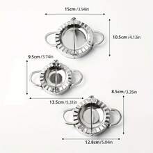 1 pieza Molde para hacer empanadillas grande/mediano/pequeño, Herramientas de acero inoxidable para empanadillas, Imprescindible para uso doméstico, Prensa manual para moldes de empanadillas, Utensilios de cocina - Plateado - Ver 6