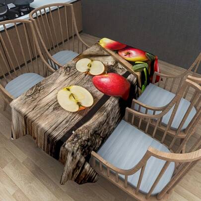 1pc Autumn Handwoven Apple Placemat - Modern Design For Dining, Kitchen, Parties - Easy-Clean Polyester, Indoor/Outdoor Use