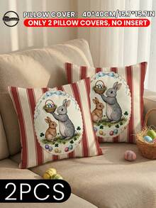 1/2/4件装柔软舒适的装饰枕套，透气亲肤，带拉链方便清洗，适用于沙发/卧室/客厅，是婚礼/节日的理想礼物，不含枕芯。 - 彩色 - 查看 21