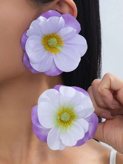Elegant Multilayer Flower Petal Shaped Adjustable Stud Earrings, Suitable For Formal Occasions And Gifts