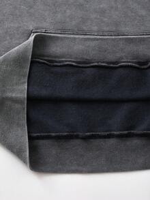 All Cotton Wash Old Textured Vintage Hoodie Men's Cotton Pickling Hoodie Loose Basic Casual Street Jumper With Pockets - 淺灰色 - 查看 3