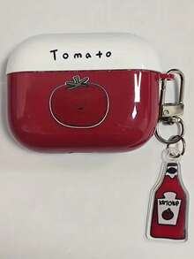 Tomato-Shaped Wireless Earphone Case, Scratch-Resistant And Shockproof Protective Cover Compatible With Apple - Clear - View 7