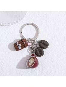 1pc Coffee Cup Decor Keychain, Minimalist Coffee Cup Key Chain Bag Charm Car Key Accessory, Cute Coffee Themed Keychain For Women Men Teens, Versatile Bag Charm Car Key Pendant For Daily Carry, Simple Style Coffee Cup Key Ring For Backpack Purse Handbag Decor, Lightweight Coffee Cup Keychain For Car Keys Office Keys, Fashion Minimalist Coffee Key Accessory For Daily Use & Gift, Exquisite Coffee Cup Charm For Bag Car Key Decoration, Casual Minimalist Coffee Keychain For Daily Commute & Outfit Match, Practical Coffee Cup Key Chain For Key Storage & Bag Decoration - Multicolor - 查看 2
