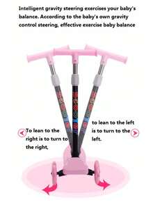 Devil Scooter With Lights On The Wheels, Folding Scooter For Kids With 3 Wheels, With Lights And Rear Brake, Folding Scooter For Children, Skates For Girls And Boys, Toys For Boys And Girls, Toys For Children's Day - 粉色 - 查看 5