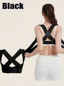 Back Support Posture Correctors Suitable For Men And Women In Autumn And Winter, Shoulder Straighteners, Adjustable Full Back Support, Upper And Lower Back Relief - Scoliosis, Hunchback, Hump, Thoracic Spine, Spinal Correctors Exercise Waist Belt Suitable For Workout Home Sports And Walk - 黑色 - 查看 8