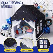 Abulun Children's Tent, Suitable For Both Boys And Girls. Foldable Tent. High-Quality Fabric. Easy To Install. Suitable For Indoor Use, Outdoor Picnics And As Birthday Gifts. - Blue - View 9