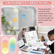 Sabary 500 Sheets Transparent Sticky Notes Round Translucent Sticky Notes Tabs Colorful Page Flags Stickers Clear Book Markers Bible Journaling Office Back To School Supplies(1.75 Inch,Bright) - Màu A - Xem 4