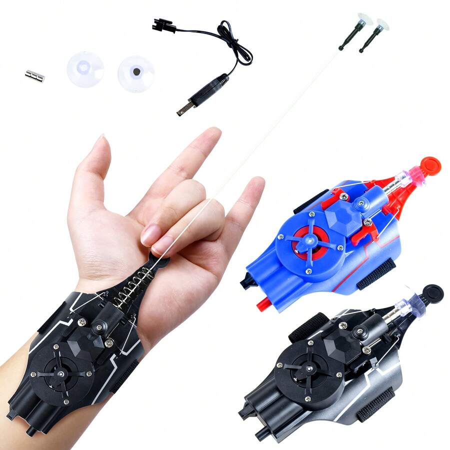 Legends Fully Automatic Peripheral Spider Web Shooter Spider Web Rope Device Laser Version Toy Gift - Black - View 1