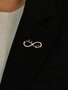 Customized Stainless Steel Personalized Infinity Symbol Brooch With Arabic Name, Unique Jewelry Gift For Girlfriend, Birthday, Valentine's Day - Style 1 - View 3