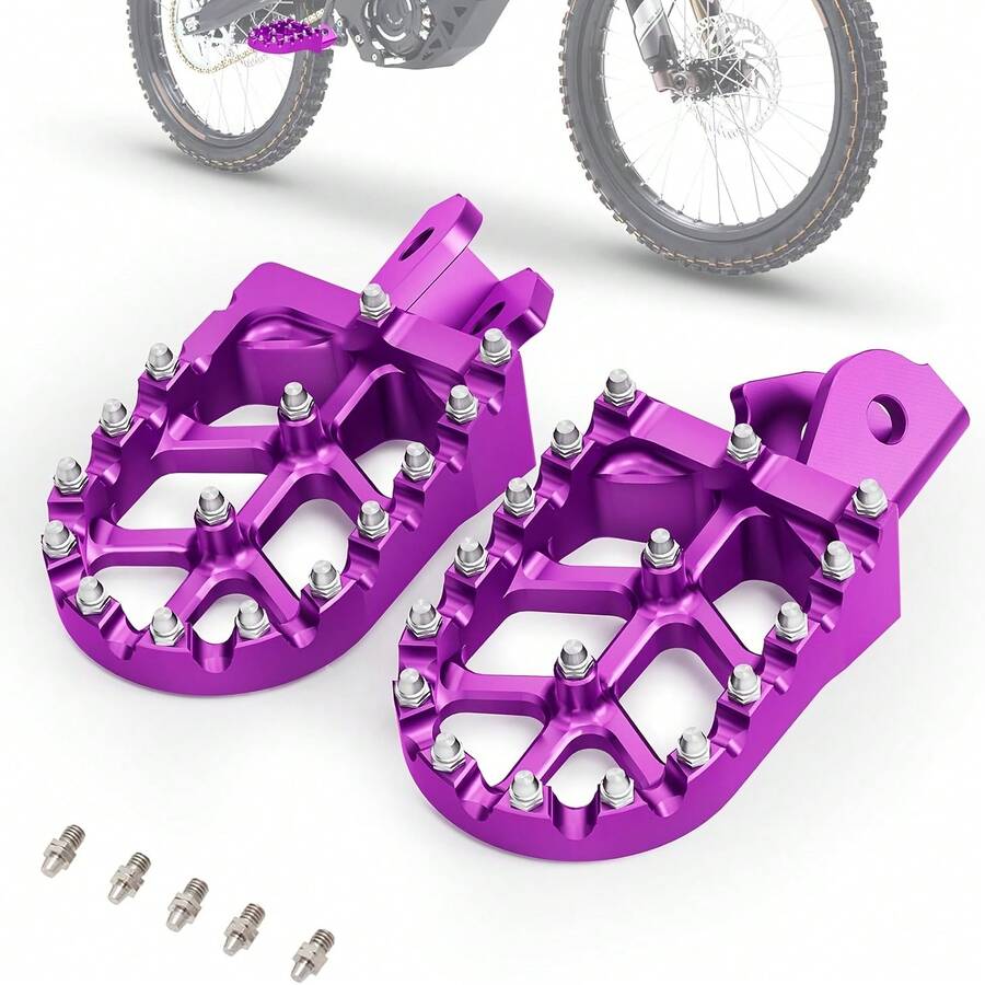 CNC Motorrad Fußrasten anwendbar für CRF150F CRF230F 2003-2019 CRF250F 2019-2024 XR125L 2010-2015 XR150L 2015-2024 Sur Ron S/X Geländefahrzeuge, inklusive kostenlose Fußstifte, CNC gefertigt, schlagfest und poliert, stabil, geeignet für verschiedene Umgebungen, anwendbar für Geländefahrten, Geländemotorräder, Geländerennen, Geländebegeisterte, Abenteuerfahrer und Einzelspieler - A - Übersicht 1