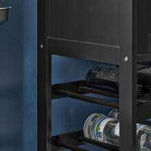 SoBuy FKW45-HG, Kitchen Storage Trolley Serving Trolley Kitchen Storage Cabinet With Stainless Steel Worktop - Black - View 11