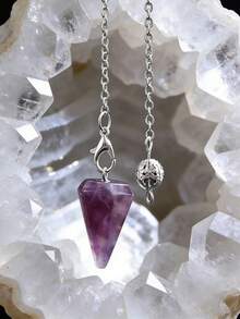 1/3/6/10 piezas Cuarzo natural para sanación espiritual, para radiestesia de agua, adivinación espiritual, collar de joyería con colgante de cristal de cuarzo en forma de cono - Multicolor - Ver 17