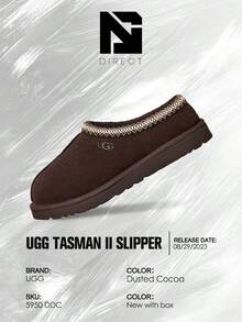 UGG Tasman SlipperDusted Cocoa-Shose For Man-Vintage-Autumn & Winter-Inspired Running Shoes, Shock-Absorbing Comfort, Gym To Streetwear Casual Wear - Prefect Thanks Giving Day & Chrismas Gift-5950 DDC - 棕色 - 查看 6
