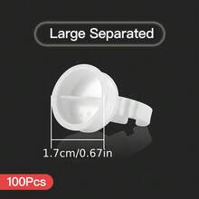 100pcs Tattoo Ink Cups, Disposable Plastic Ring Cups, Tattoo Ring Cups, Semi-Permanent Makeup Paint Cups, Eyelash Glue Stands, Embroidery Paint Rings, Professional Tattoo Makeup Accessories, Tattoo Artist Supplies - White - View 12