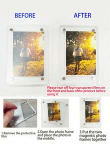 1 Set New Magnetic Photo Clips For Car Sun Visor, Universal Acrylic Refrigerator Magnets Transparent Magnetic Photo Frame, Car Sun Visor Photo Frame Clips, Personalized DIY Car Decor Photo Frame, Couple Gift, Pet Family Memorial Photo Frame Clips, Holiday Gift, Multiple Sizes Available, Suitable For Birthday, Valentine's Day, Party, Wedding Or Anniversary, Mother's Day, Thanksgiving, New Year, Easter, Sisters' Day, Singles Party, Etc. - Multicolor - View 4