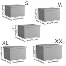 1 pieza Caja de almacenamiento de tela de gran capacidad, caja de almacenamiento de ropa plegable con tapa, caja de almacenamiento multiusos para el hogar, caja de almacenamiento de armario, caja organizadora de habitación, a prueba de polvo y humedad, con asas a ambos lados, caja de almacenamiento con estilo de cajón, caja de almacenamiento apilable - Gris Oscuro - Ver 11