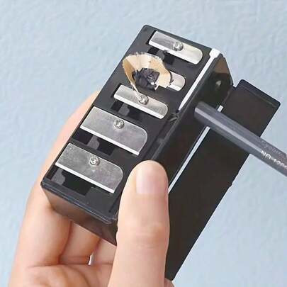 Ventilated Double-Hole Makeup Pencil Sharpening Machine, Portable Manual Operation, No Battery Required, Including Debris Collection Box - Perfect For Eyebrow And Makeup Pencils, Travel Essentials, Eyeliner