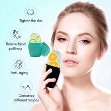 2 Pack Silicone Ice Roller For Face Eye Puffiness Relief Reusable Facial Ice Mold For Fine Lines Pores Green - Bộ 2 chiếc màu xanh lá cây và đen - Xem 2