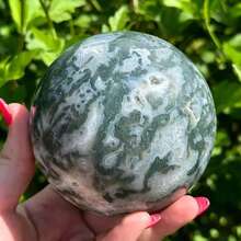1 quả cầu pha lê mã não rêu quý hiếm tuyệt đẹp, quả cầu thạch anh xanh Geode, bộ sưu tập khoáng vật phong cách Bohemian tuyệt đẹp, quả cầu mã não cỏ nước, đá quý hiếm, trang trí nhà cửa, trang trí nghệ thuật, quà tặng độc đáo cho ngày lễ, món quà hoàn hảo cho Halloween/ - màu xanh lá - Xem 22